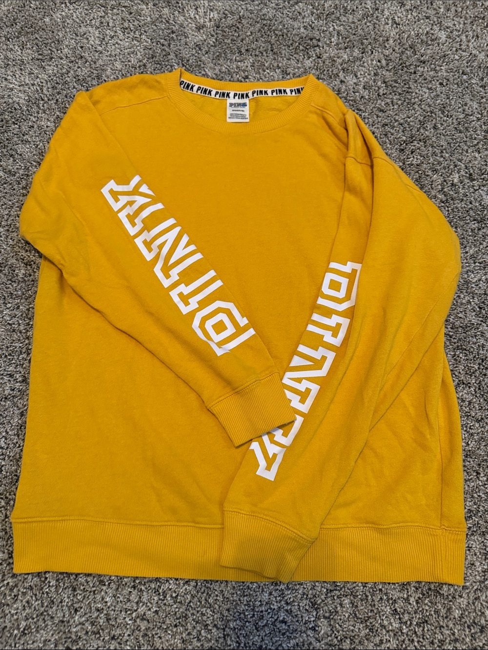 PINK Victoria's Secret women’s Crewneck Sweater — Mustard
